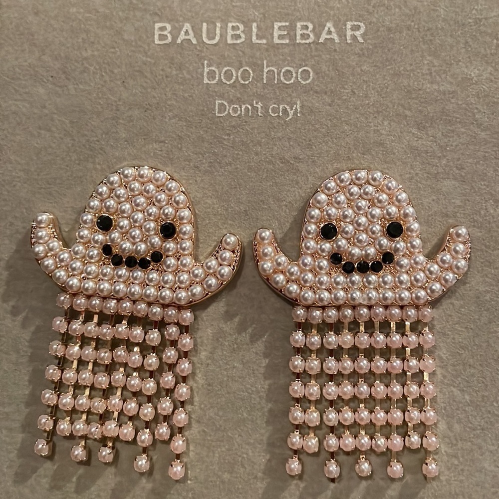 Ghost BAUBLEBAR Casper the Ghost Pearl Earrings With Faux Pearl Fringe
